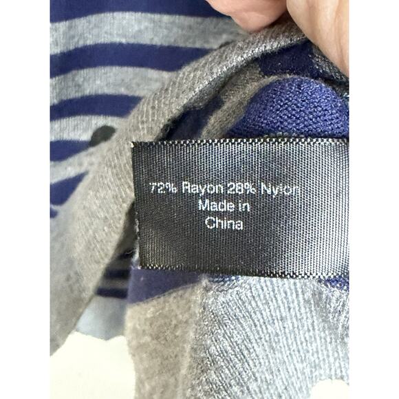 Lane Bryant Women's Lightweight Sweater Plus Sz 26/28 Gray w/ Blue Stripes - Picture 11 of 12